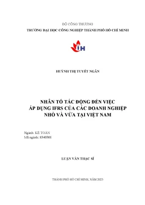 Nhân tố tác động đến việc áp dụng ifrs của các doanh nghiệp nhỏ và vừa tại việt nam