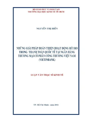 Luận văn những giải pháp hoàn thiện hoạt động rủi ro trong thanh toán quốc tế tại ngân hàng thương mại cổ phần công thương việt nam vietinbank