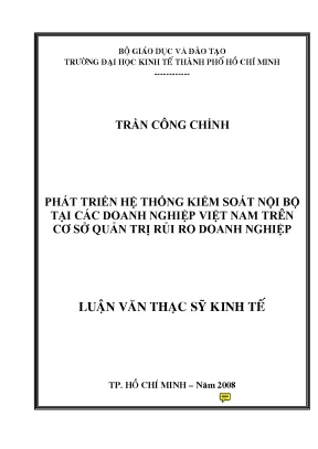 Luận văn phát triển hệ thống kiểm soát nội bộ tại các doanh nghiệp việt nam trên cơ sở quản trị rủi ro doanh nghiệp