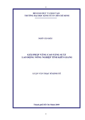 Luận văn giải pháp nâng cao năng suất lao động nông nghiệp tỉnh kiên giang luận văn thạc sĩ