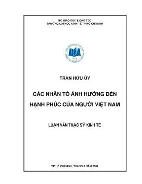 Luận văn các nhân tố ảnh hưởng đến hạnh phúc của người việt nam