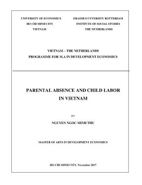 Luận văn parental absence and child labor in vietnam