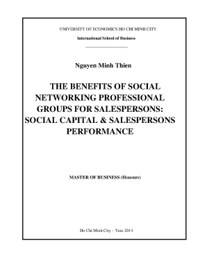 Luận văn the benefits of social networking professional groups for salespersons social capital salespersons performance