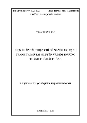 Luận văn thạc sĩ quản trị kinh doanh biện pháp cải thiện chỉ số năng lực cạnh tranh tại sở tài nguyên và môi trường thành phố hải phòng