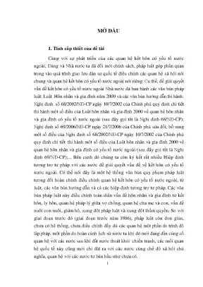 Vấn đề kết hôn giữa công dân việt nam và người nước ngoài theo pháp luật việt nam so sánh với pháp luật một số nước trên thế giới