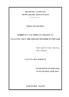 Luận văn nghiên cứu tác động của giá dầu và giá lương thực thế giới lên nền kinh tế việt nam