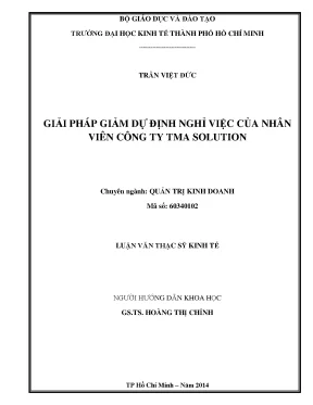 Luận văn giải pháp giảm dự định nghỉ việc của nhân viên công ty tma solution