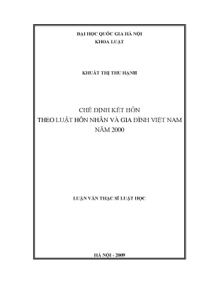 Chế định kết hôn theo luật hôn nhân và gia đình việt nam năm 2000