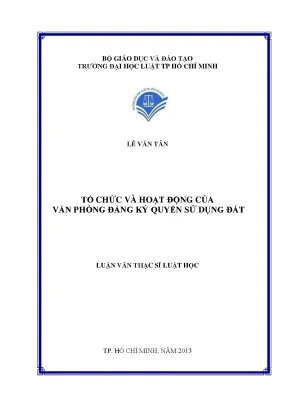 Tổ chức và hoạt động của văn phòng đăng ký quyền sử dụng đất