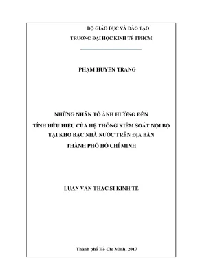 Luận văn những nhân tố ảnh hưởng đến tính hữu hiệu của hệ thống kiểm soát nội bộ tại kho bạc nhà nước trên địa bàn thành phố hồ chí minh