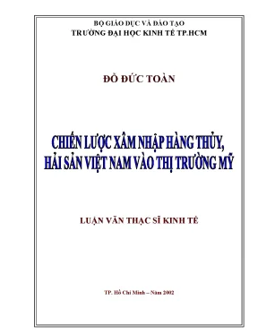 Luận văn chiến lược xâm nhập hàng thủy hải sản việt nam vào thị trường mỹ