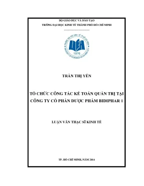 Luận văn tổ chức công tác kế toán quản trị tại công ty cổ phần dược phẩm bidiphar 1
