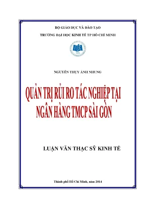 Luận văn quản trị rủi ro tác nghiệp tại ngân hàng thương mại cổ phần sài gòn