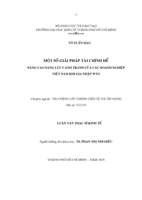Luận văn một số giải pháp tài chính để nâng cao năng lực cạnh tranh của các doanh nghiệp việt nam khi gia nhập wto luận văn thạc sĩ