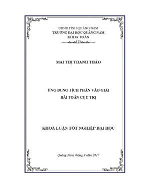 0186 ứng dụng tích phân vào giải bài toán cực trị mai thị thanh thảo luận văn đh quảng nam