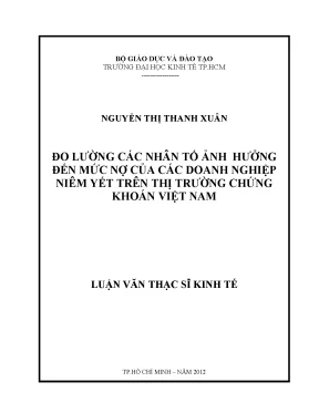 Luận văn đo lường các nhân tố ảnh hưởng đến mức nợ của các doanh nghiệp niêm yết trên thị trường chứng khoán việt nam