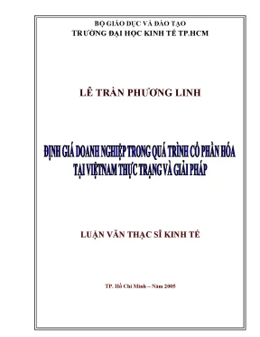 Luận văn định giá doanh nghiệp trong quá trình cổ phần hóa tại việt nam thực trạng và giải pháp