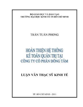 Luận văn hoàn thiện hệ thống kế toán quản trị tại công ty cổ phần đồng tâm
