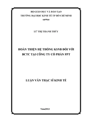 Luận văn hoàn thiện hệ thống kiểm soát nội bộ đối với báo cáo tài chính tại công ty cổ phần fpt