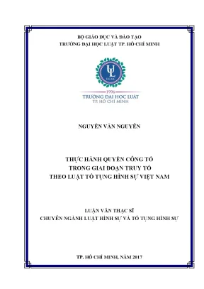 Thực hành quyền công tố trong giai đoạn truy tố theo luật tố tụng hình sự việt nam