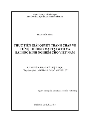Thực tiễn giải quyết tranh chấp về tự vệ thương mại wto và bài học kinh nghiệm cho việt nam