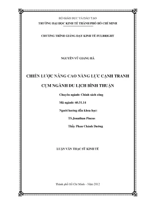 Luận văn chiến lược nâng cao năng lực cạnh tranh cụm ngành du lịch bình thuận