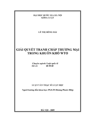 Giải quyết tranh chấp thương mại trong khuôn khổ wto