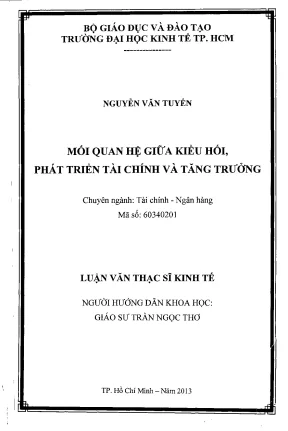 Luận văn mối quan hệ giữa kiều hối phát triển tài chính và tăng trưởng