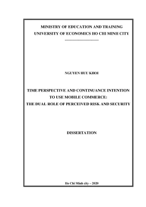 Luận văn time perspective and continuance intention to use mobile commerce the dual role of perceived risk and security