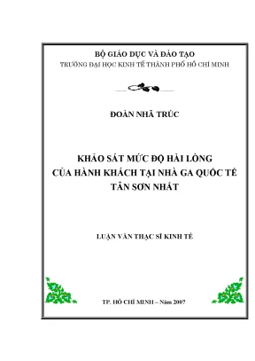 Luận văn khảo sát mức độ hài lòng của hành khách tại nhà ga quốc tế tân sơn nhất