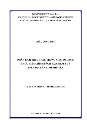 Luận văn phân tích trục trặc trong công việc tổ chức thực hiện chính sách bảo hiểm y tế trên địa bàn tỉnh phú yên