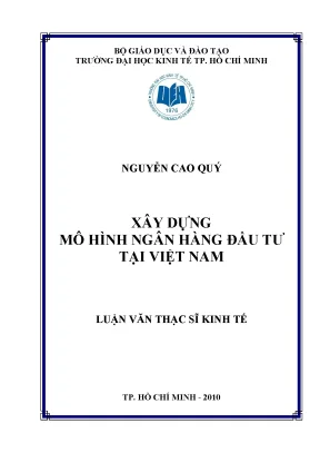 Luận văn xây dựng mô hình ngân hàng đầu tư tại việt nam