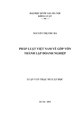 Pháp luật việt nam về góp vốn thành lập doanh nghiệp