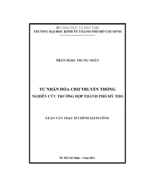 Luận văn tư nhân hóa chợ truyền thống nghiên cứu trường hợp thành phố mỹ tho