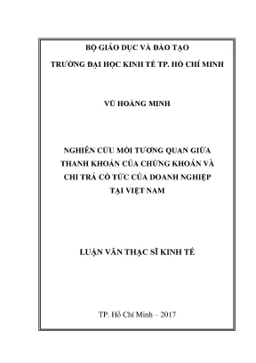 Luận văn ghiên cứu mối tương quan giữa thanh khoản của chứng khoán và chi trả cổ tức của doanh nghiệp tại việt nam