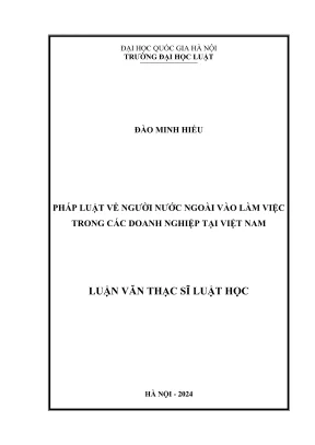 Luận văn thạc sĩ luật học pháp luật về người nước ngoài làm việc vào làm việc tại trong các doanh nghiệp tại việt nam