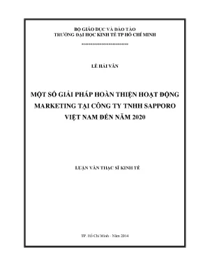 Luận văn một số giải pháp hoàn thiện hoạt động marketing tại công ty tnhh sapporo việt nam đến năm 2020