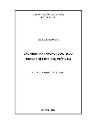 Các hình phạt không tước tự do trong luật hình sự việt nam