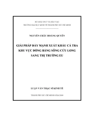 Luận văn giải pháp đẩy mạnh xuất khẩu cá tra khu vực đồng bằng sông cửu long sang thị trường eu luận văn thạc sĩ