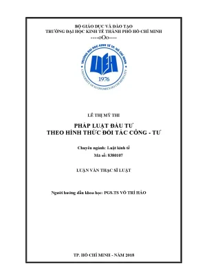 Luận văn pháp luật đầu tư theo hình thức đối tác công tư