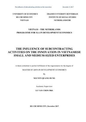Luận văn innovation and exports of vietnamese smes evidence from firm level data