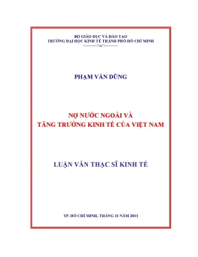 Luận văn nợ nước ngoài và tăng trưởng kinh tế của việt nam