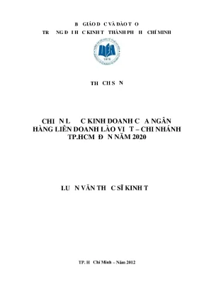 Luận văn chiến lược kinh doanh của ngân hàng liên doanh lào việt chi nhánh tphcm đến năm 2020