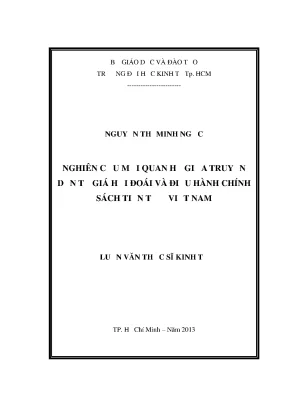 Luận văn nghiên cứu mối quan hệ giữa truyền dẫn tỷ giá hối đoái và điều hành chính sách tiền tệ ở việt nam