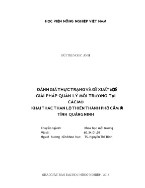 Đánh giá thực trạng và đề xuất một số giải pháp quản lý môi trường tại các mỏ khai thác than lộ thiên thành phố cẩm phả tỉnh quảng ninh