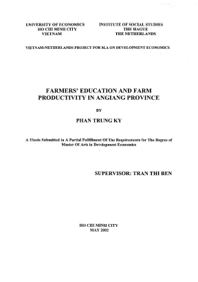 Luận văn farmers education and farm productivity in angiang province