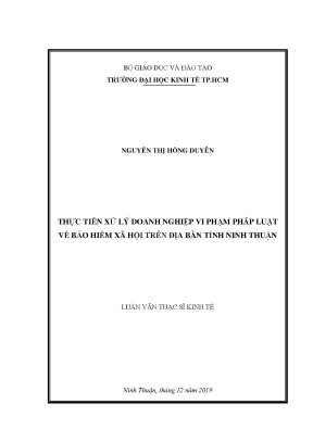 Luận văn thực tiễn xử lý doanh nghiệp vi phạm pháp luật về bảo hiểm xã hội trên địa bàn tỉnh ninh thuận