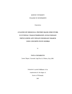 Luận án tiến sĩ analysis of ribosomal protein block structure functional characterization evolutionary implications and distant homology search using discrete state models