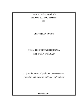 Luận văn thạc sĩ quản trị kinh doanh quản trị thương hiệu của tập đoàn hoa sao