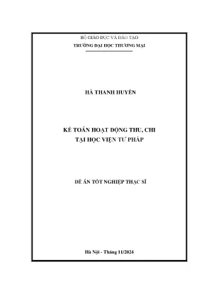 Luận văn kế toán hoạt động thu chi tại học viện tư pháp